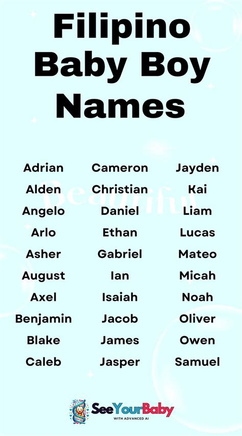 82 Filipino Baby Boy Names .